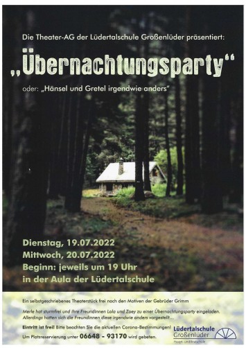 Plakat Übernachtungsparty